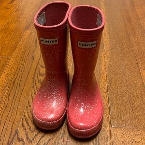 Hunter kids boots pink sparkle